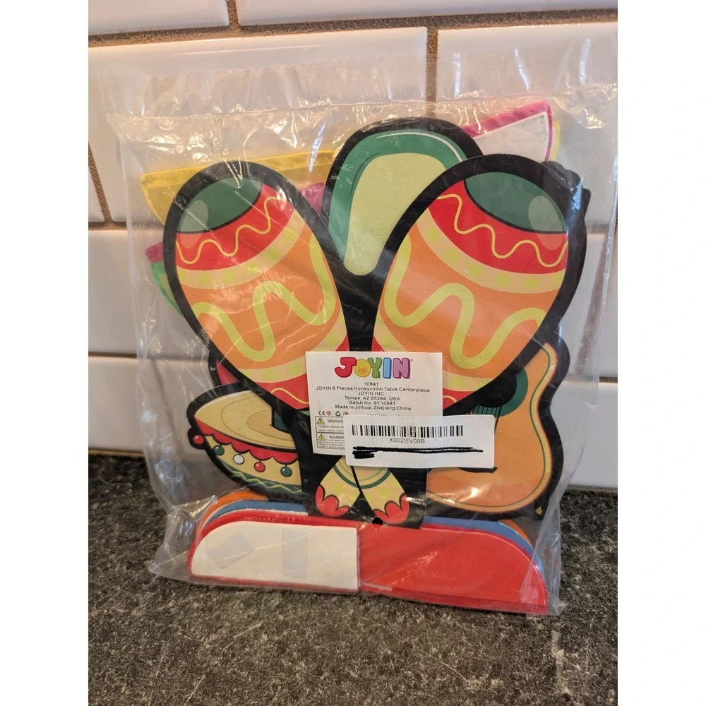 6 Pcs Cinco De Mayo Fiesta Honeycomb Table Centerpiece 8.5